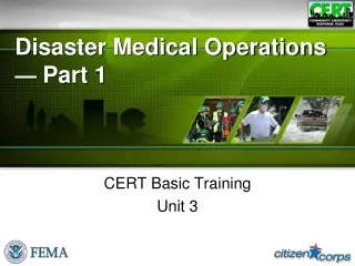 Disaster Medical Operations  —  Part 1