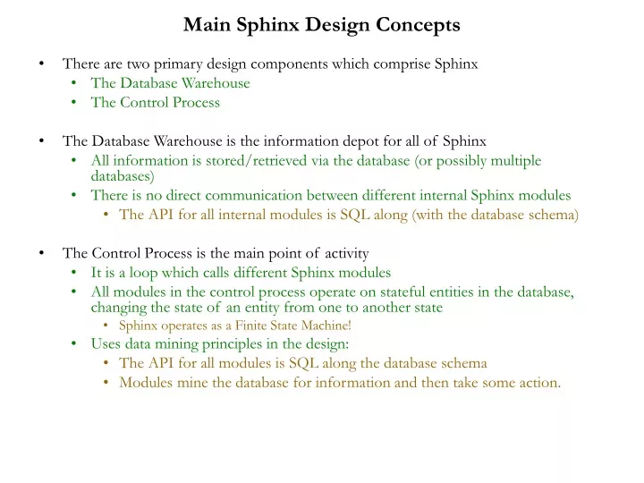 main sphinx design concepts