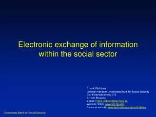 Electronic exchange of information within the social sector