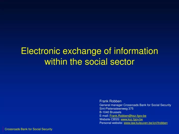 electronic exchange of information within the social sector