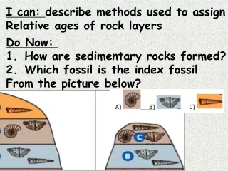 I can:  describe methods used to assign  Relative ages of rock layers