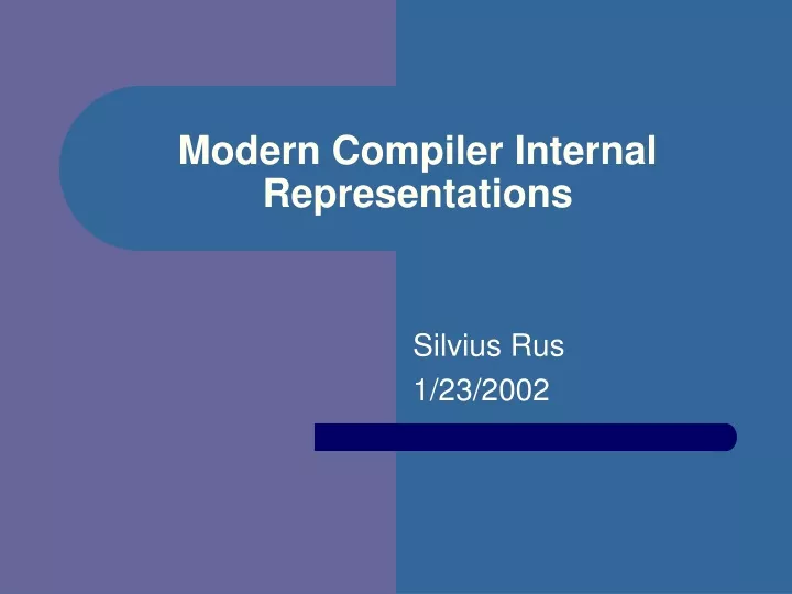 modern compiler internal representations
