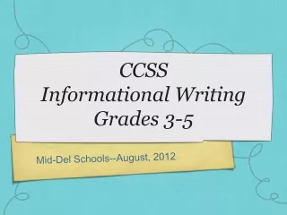 CCSS Informational Writing Grades 3-5