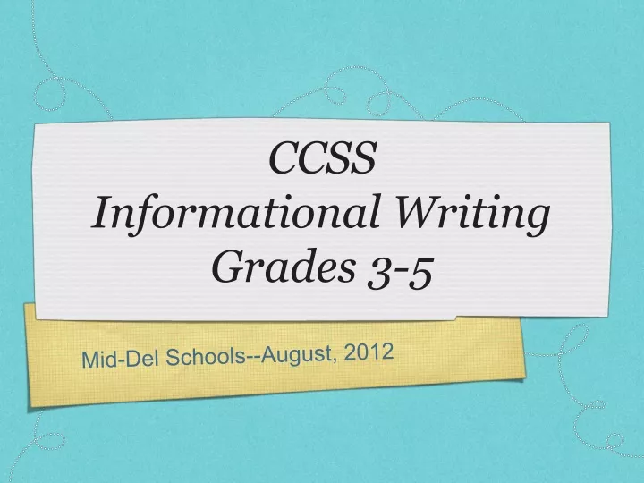 ccss informational writing grades 3 5