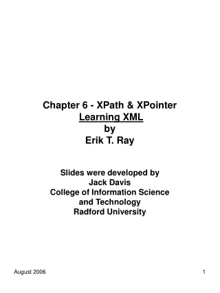 Chapter 6 - XPath &amp; XPointer Learning XML by Erik T. Ray