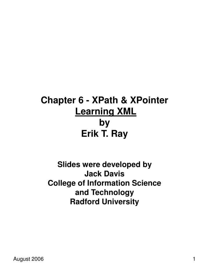 chapter 6 xpath xpointer learning xml by erik t ray