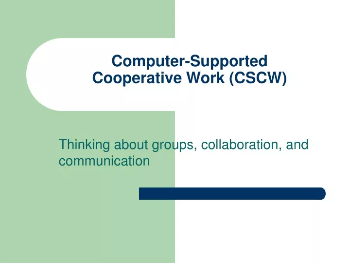 computer supported cooperative work cscw