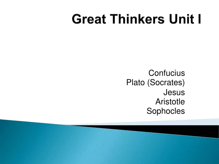 great thinkers unit i