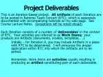 Project Deliverables - slide 1
