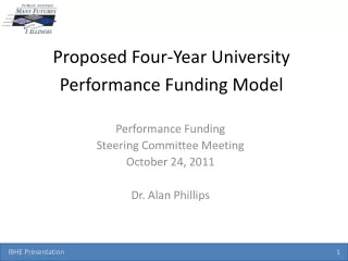 Proposed Four-Year University Performance Funding Model