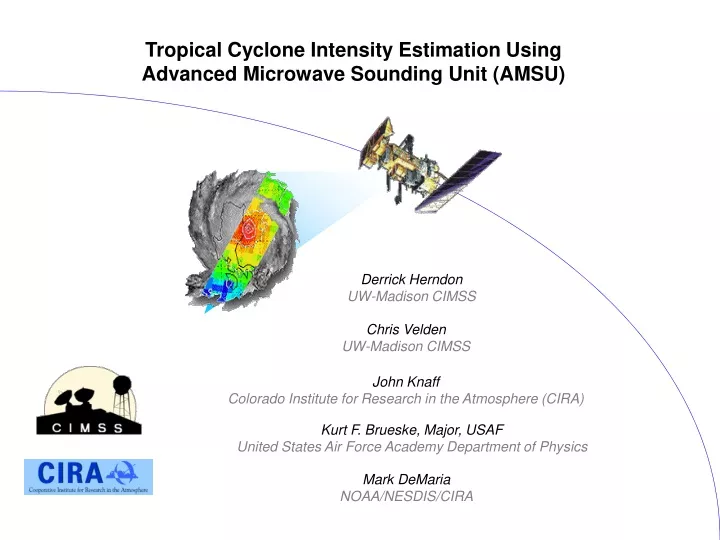 tropical cyclone intensity estimation using