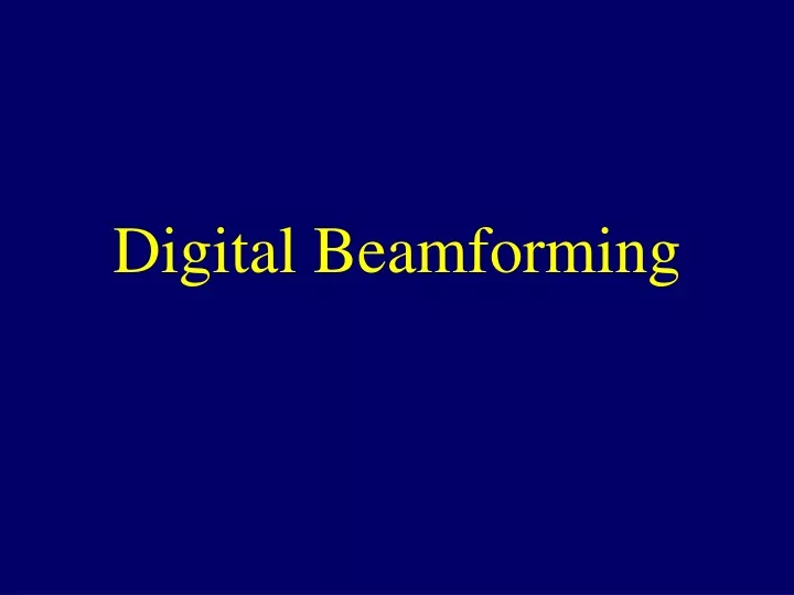 digital beamforming