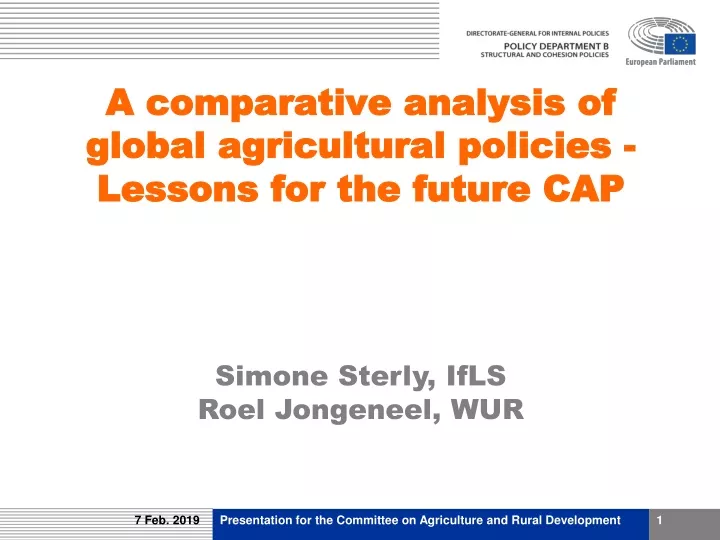 a comparative analysis of global agricultural policies lessons for the future cap
