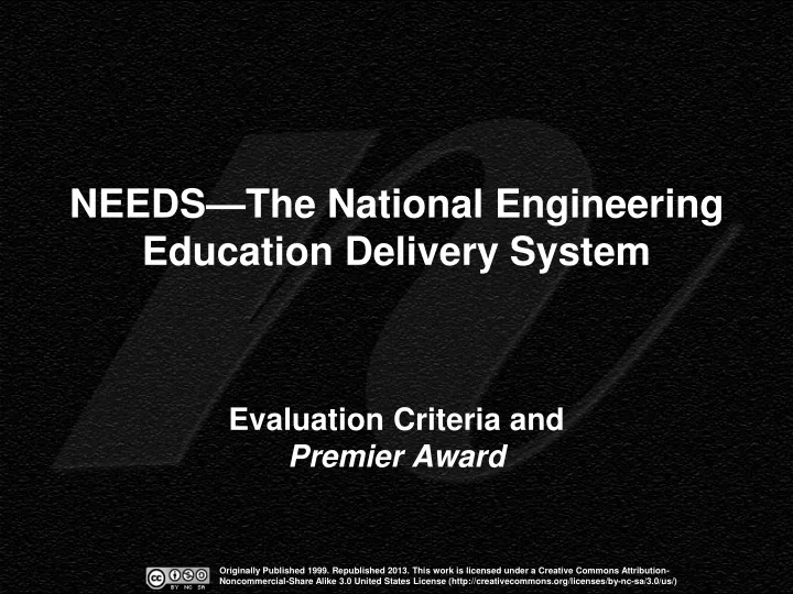 needs the national engineering education delivery system