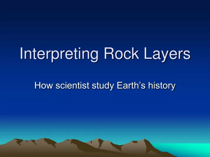 interpreting rock layers
