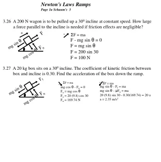 Newton's Laws Ramps Page 1a Schaum's  3