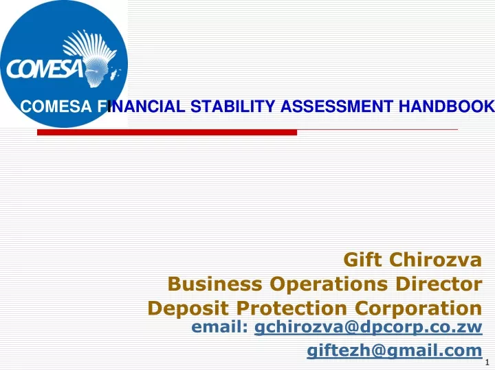 comesa f i nancial stability assessment handbook