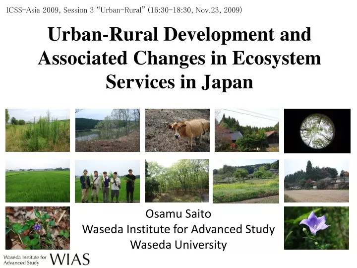 urban rural development and associated changes in ecosystem services in japan