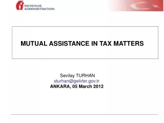 MUTUAL ASSISTANCE IN TAX MATTERS
