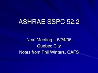 ASHRAE SSPC 52.2