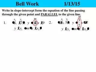Bell Work			1/13/15