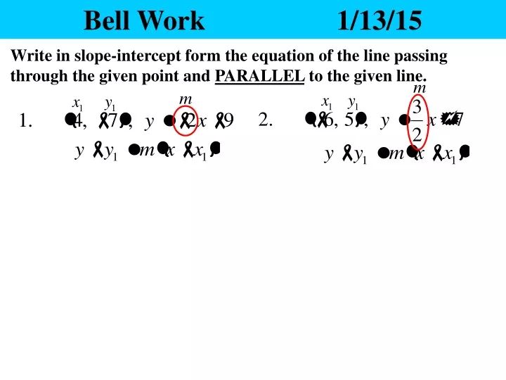 bell work 1 13 15