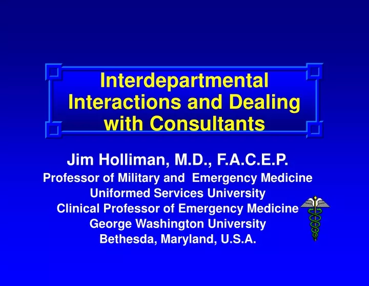 interdepartmental interactions and dealing with