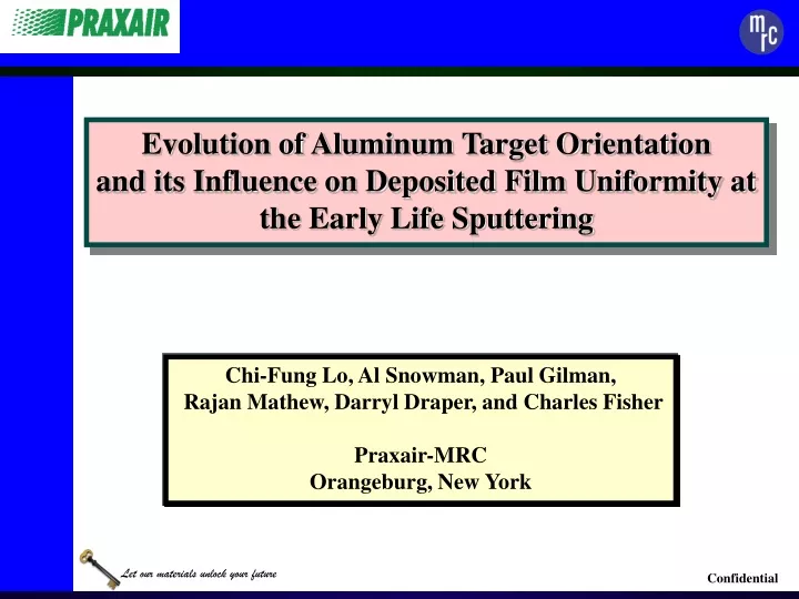evolution of aluminum target orientation