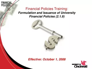 Formulation and Issuance of  University Financial Policies (2.1.9)