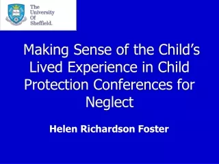 Making Sense of the Child’s Lived Experience in Child Protection Conferences for Neglect