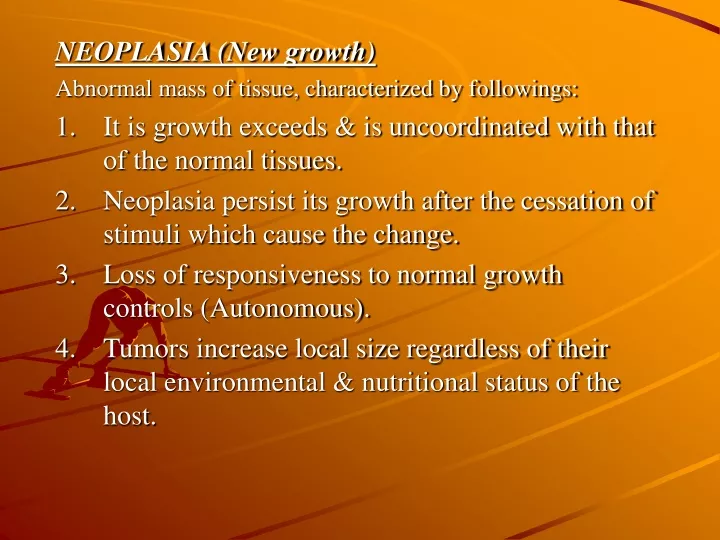 neoplasia new growth abnormal mass of tissue