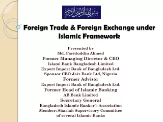 Foreign Trade &amp; Foreign Exchange under Islamic Framework