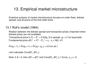 13. Empirical market microstructure