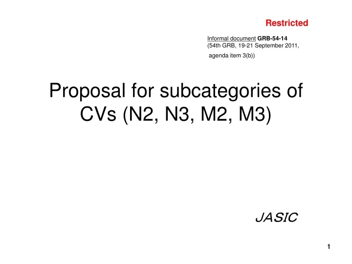 proposal for subcategories of cvs n2 n3 m2 m3