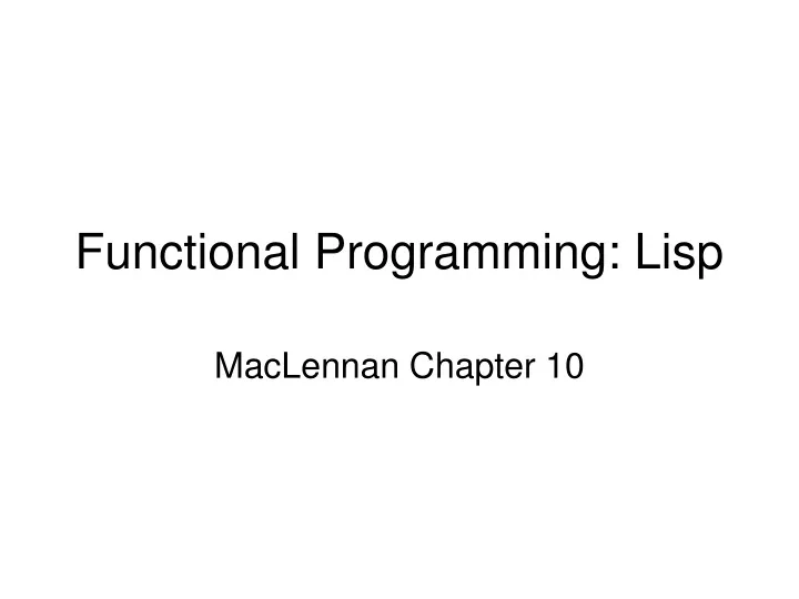 functional programming lisp