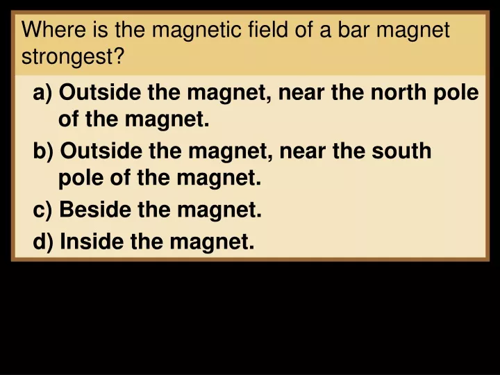 where is the magnetic field of a bar magnet