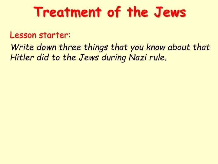 treatment of the jews