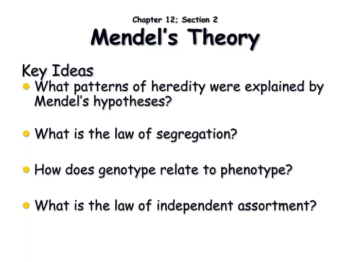 chapter 12 section 2 mendel s theory