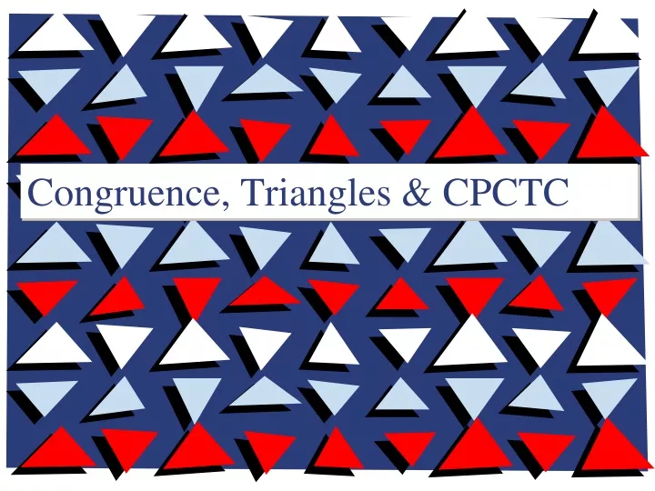 congruence triangles cpctc