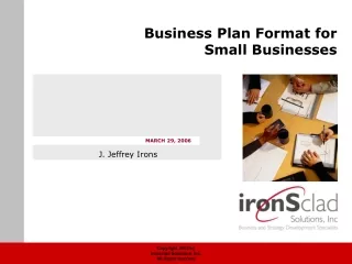 Business Plan Format for  Small Businesses