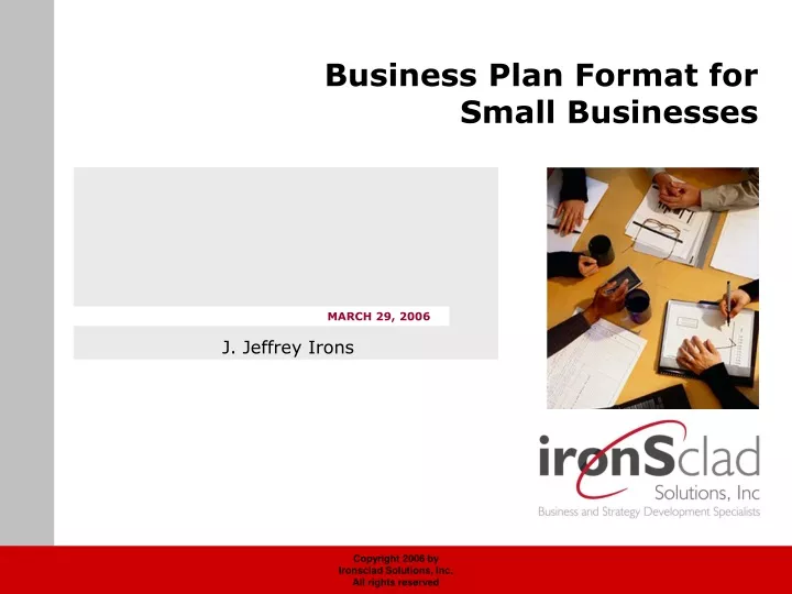 business plan format for small businesses