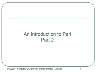 An Introduction to Perl Part 2