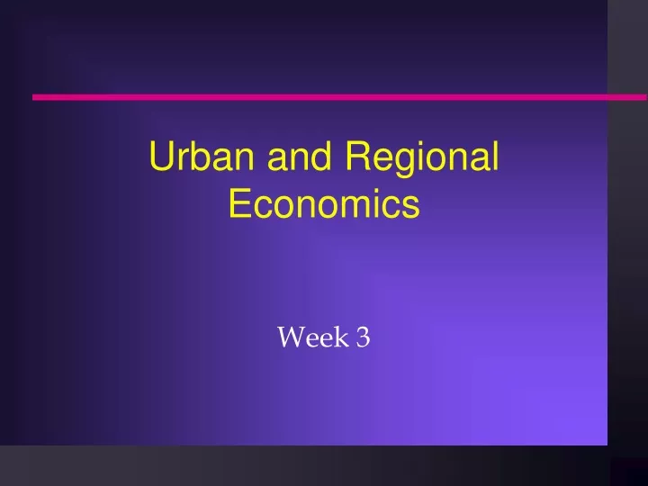 urban and regional economics