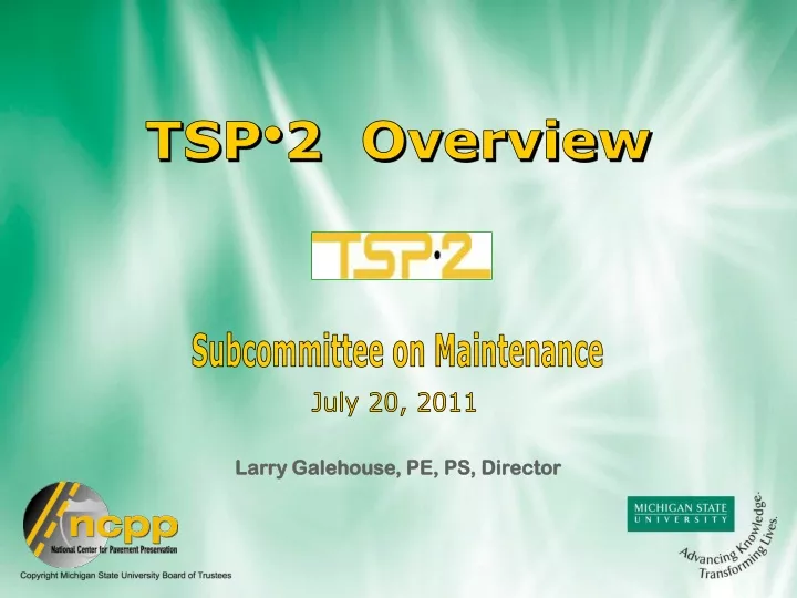 tsp 2 overview