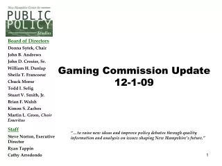 Gaming Commission Update 12-1-09