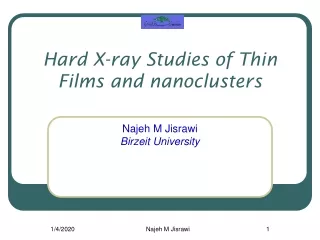 Hard X-ray Studies of Thin Films and nanoclusters
