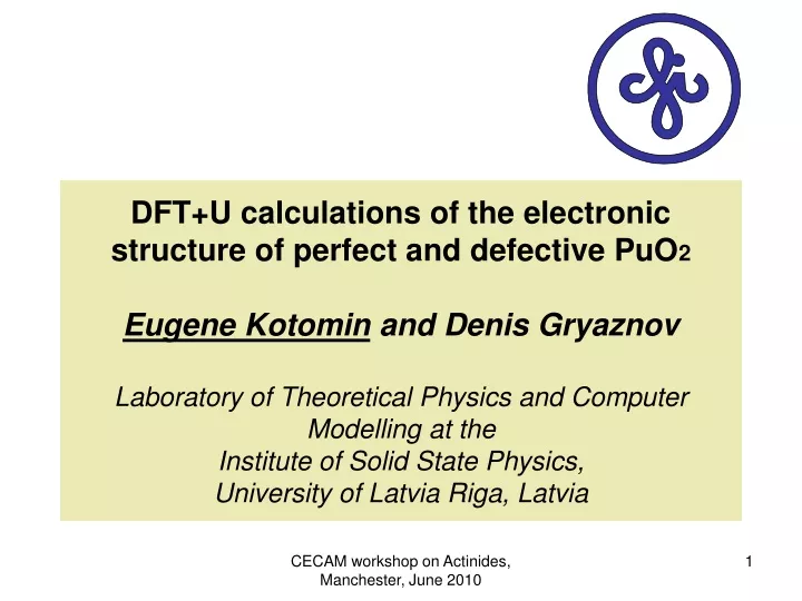 dft u calculations of the electronic structure
