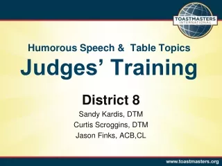 Humorous Speech &amp;  Table Topics  Judges’ Training