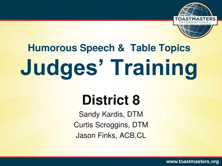humorous speech table topics judges training