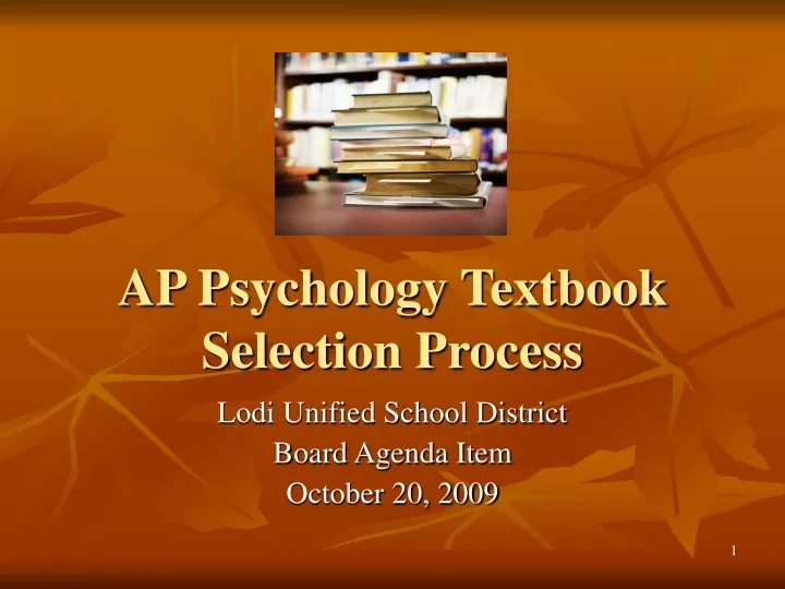 ap psychology textbook selection process